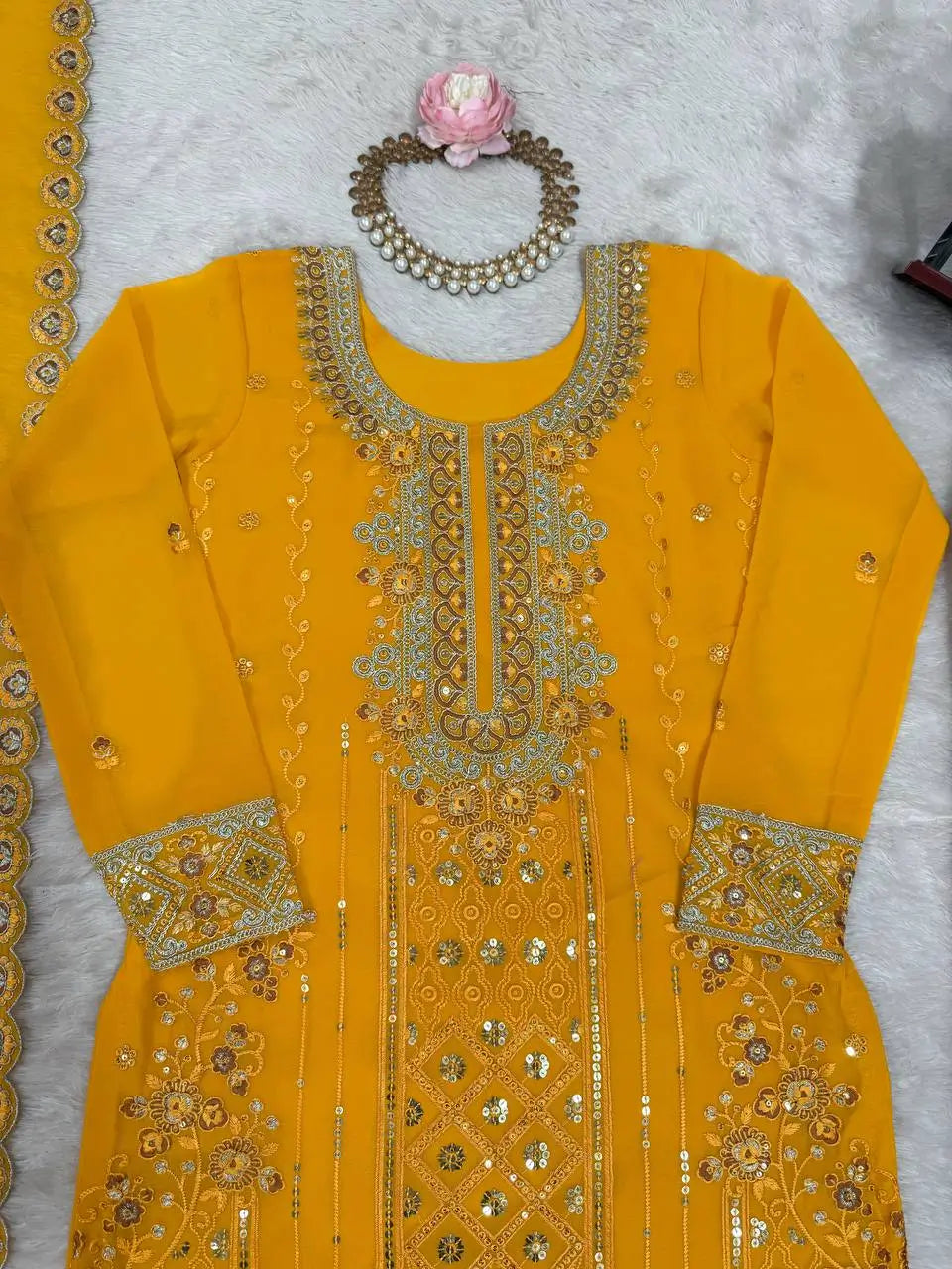 Marigold Mirror Palazzo Suit