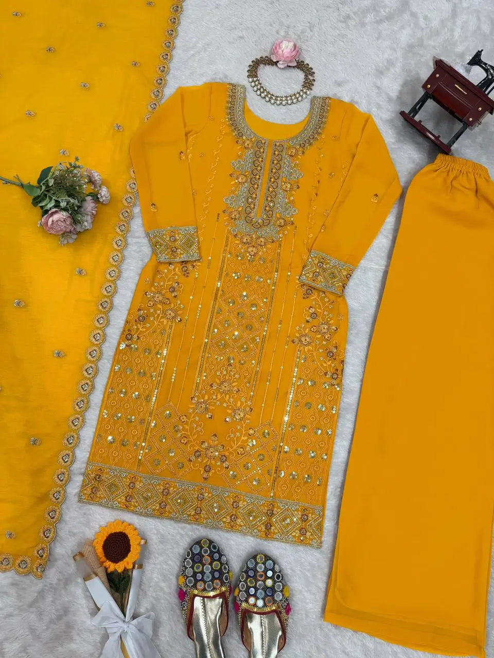 Marigold Mirror Palazzo Suit