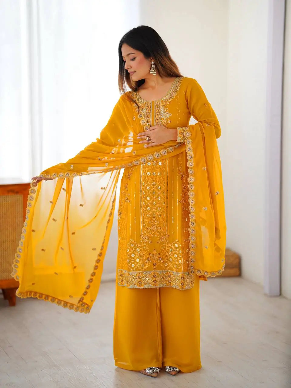 Marigold Mirror Palazzo Suit