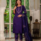 Marina Silk Multi Embroidered Kurti Set with Pant & Maslin Dupatta – Stitched 3 Piece Set
