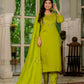 Marina Silk Multi Embroidered Kurti Set with Pant & Maslin Dupatta – Stitched 3 Piece Set