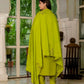 Marina Silk Multi Embroidered Kurti Set with Pant & Maslin Dupatta – Stitched 3 Piece Set