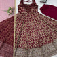 Maroon Butti Jacquard Anarkali Set