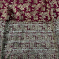 Maroon Butti Jacquard Anarkali Set