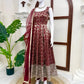 Maroon Butti Jacquard Anarkali Set