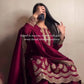 Maroon Crepe Silk Embroidered Suit Set for Festive and Wedding Wear