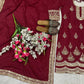 Maroon Crepe Silk Embroidered Suit Set for Festive and Wedding Wear