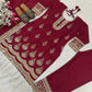 Maroon Crepe Silk Embroidered Suit Set for Festive and Wedding Wear