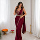 Maroon Crepe Silk Ready to Wear Saree