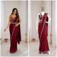 Maroon Crepe Silk Ready to Wear Saree