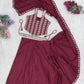 Maroon Crepe Silk Ready to Wear Saree
