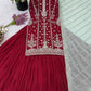 Maroon Faux Georgette Embroidered Lehenga Set with Dupatta – Premium Quality