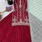 Maroon Faux Georgette Embroidered Lehenga Set with Dupatta – Premium Quality