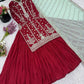 Maroon Faux Georgette Embroidered Lehenga Set with Dupatta – Premium Quality