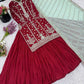 Maroon Faux Georgette Embroidered Lehenga Set with Dupatta – Premium Quality