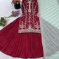 Maroon Faux Georgette Embroidered Lehenga Set with Dupatta – Premium Quality