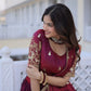 Maroon Fendi Silk Embroidered Lehenga Choli Set for Wedding and Festive Wear