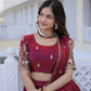 Maroon Fendi Silk Embroidered Lehenga Choli Set for Wedding and Festive Wear