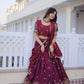 Maroon Fendi Silk Embroidered Lehenga Choli Set for Wedding and Festive Wear