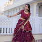Maroon Fendi Silk Embroidered Lehenga Choli Set for Wedding and Festive Wear