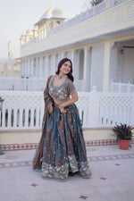 Maroon Fendi Silk Embroidered Lehenga Choli Set for Wedding and Festive Wear