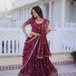 Maroon Fendi Silk Embroidered Lehenga Choli Set for Wedding and Festive Wear
