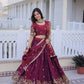 Maroon Fendi Silk Embroidered Lehenga Choli Set for Wedding and Festive Wear