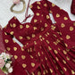 Maroon Jacquard Weaving Anarkali Set with Dupatta
