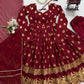 Maroon Jacquard Weaving Anarkali Set with Dupatta