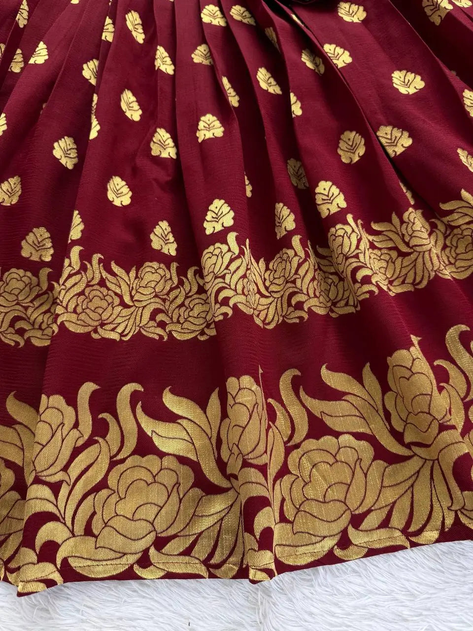 Maroon Jacquard Weaving Anarkali Set with Dupatta