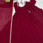 Maroon Mirror-Work Anarkali Gown