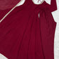 Maroon Mirror-Work Anarkali Gown
