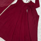 Maroon Mirror-Work Anarkali Gown