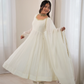 Maroon Mirror-Work Anarkali Gown