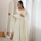 Maroon Mirror-Work Anarkali Gown