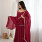 Maroon Mirror-Work Anarkali Gown