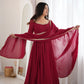 Maroon Mirror-Work Anarkali Gown