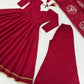Maroon Roman Silk Anarkali