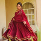 Maroon Roman Silk Anarkali