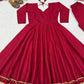 Maroon Roman Silk Anarkali