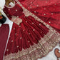 Maroon Sequin Bridal Gown