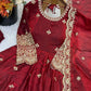 Maroon Sequin Bridal Gown