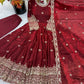 Maroon Sequin Bridal Gown