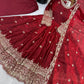 Maroon Sequin Bridal Gown