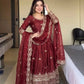 Maroon Sequin Bridal Gown