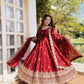 Maroon Sequin Bridal Gown