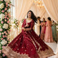 Maroon Sequin Bridal Gown