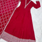 Maroon Vichitra Silk Full Flare Anarkali Gown Set for Festive and Wedding Wear