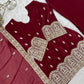 Maroon Zari Kurta Bell Bottom Set