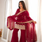 Maroon Zari Kurta Bell Bottom Set